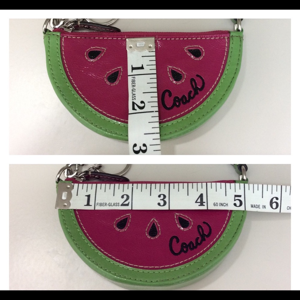 Coach Vintage Watermelon Coin Pouch Pink Green Patent Leather Y2K - Picture 14 of 14